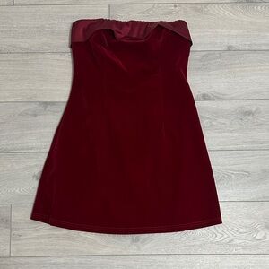Commense Strapless velvet dress